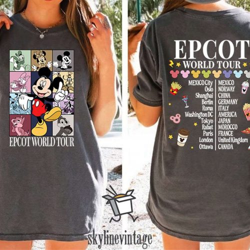 Limited Edition 2023 Epcot World Tour Shirt: Mickey & Friends – Drink Around the World