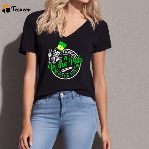 Gettin Tipsy T-shirt: Funny Irish Shirt for Saint Patrick s Day & Day Drinking – Alcohol Shirt with Skeleton Irish Design