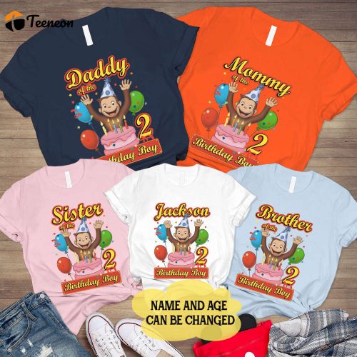 Custom Family & Curious George Birthday Matching Shirts – Fun Party Shirts!