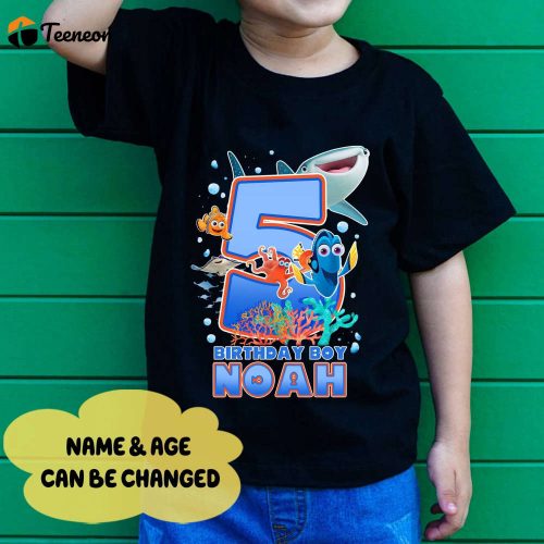 Finding Nemo Family Birthday Shirt – Fun 5th Birthday Party Attire for Boys and Girls