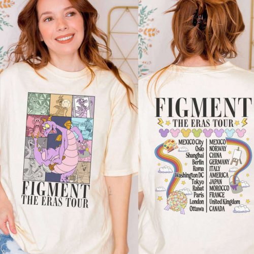 Figment Epcot World Tour Shirt The Eras Festival Of The Arts Dragon & One Little Spark Shirt