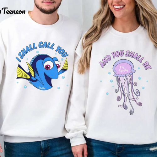 Finding Nemo Dory and Jellyfish Shirt – Disneyland Couples Valentine s Day Gift