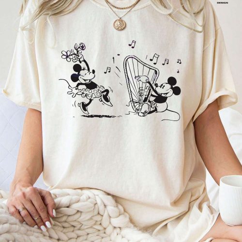 Fun and Vintage: Funny Dancing Mickey and Minnie Mouse Shirt for Disney Vacation Perfect Matching Family Shirt & Cute Kids Apparel