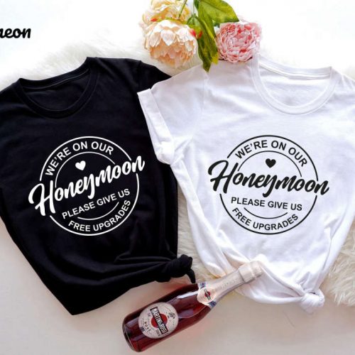 Fun Honeymoon Shirts: Married Couple Just Married Wifey & Hubby – Wedding Gift!