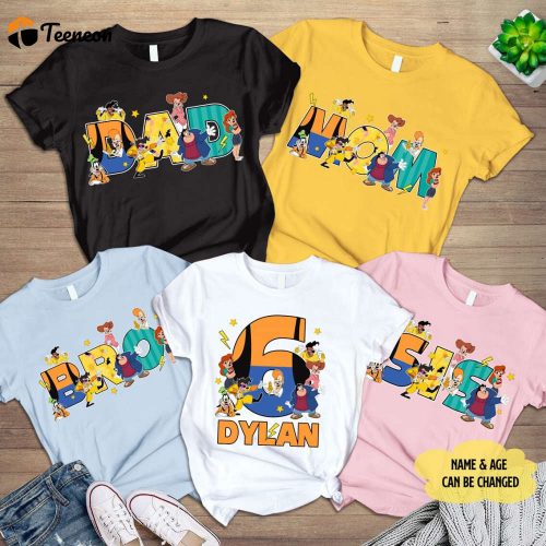 Goofy Birthday Kids Shirt Family Birthday Boy and Girl Shirt Goofy Movie Shirt Max Goof And Roxanne Shirt