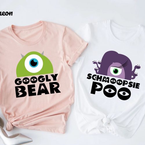 Monsters Inc Inspired Couple Shirts – Googly Bear & Schmoopsie Poo Disney Anniversary Tee