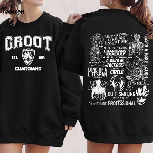 Vintage GrootT 1994 Double-Sided Sweatshirt Guardians Of The Galaxy Vol 3 Shirt Quill Rocket Groot