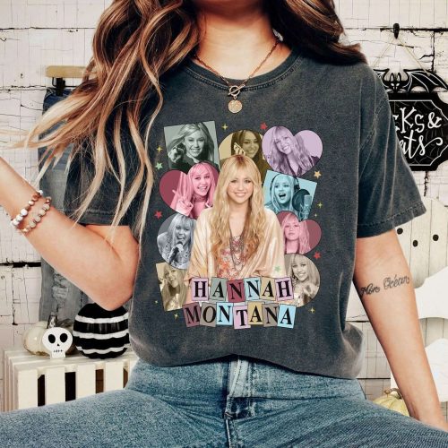 Hannah Montana Eras Style Shirt Vintage Miley Cyrus Magic Kingdom & Epcot Park Tee