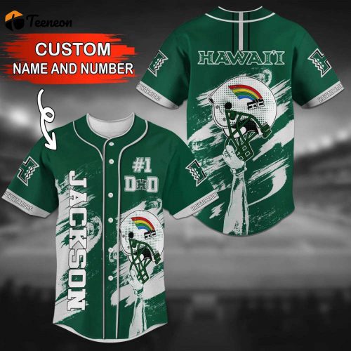 Hawaii Rainbow Warriors Personalized Baseball Jersey Gift for Men Dad