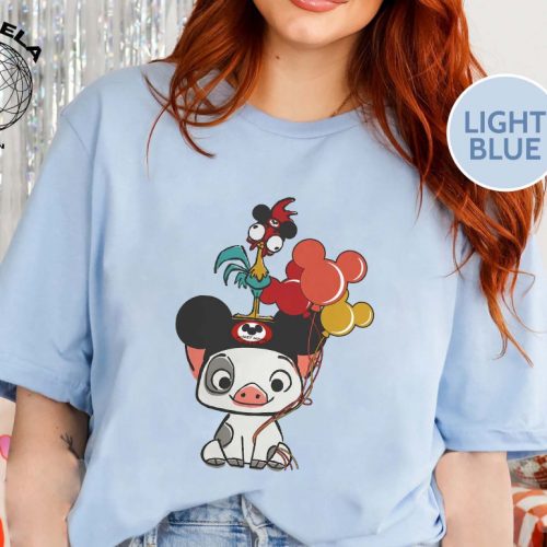 Disney Hei Hei and Pua Shirt: Perfect Match for Your Disney World or Disneyland Vacation! Ideal for Disney Matching Family Shirts Moana Fans and Disney Shirt Collectors