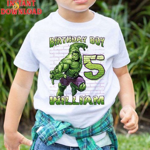 Hulk Birthday Boy Png Incredible Avengers Family Customized Shirt