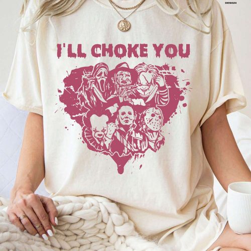 Spook Your Valentine with our Chilling Horror Characters Shirt Killer Story & Creepy Design