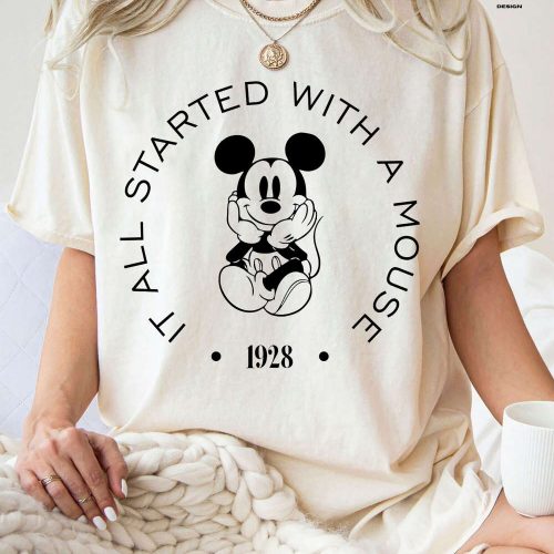 Disney 1928 Comfort Colors® Shirt: Celebrate Disney s Iconic Beginnings with the It All Started with a Mouse Shirt! Perfect Gift for Disney Fans and Mickey Mouse Lovers (140 characters)