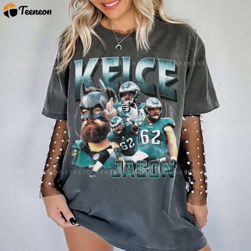 Vintage 90s Jason Kelce Shirt: Classic Retro Graphic Tee for Football Fans