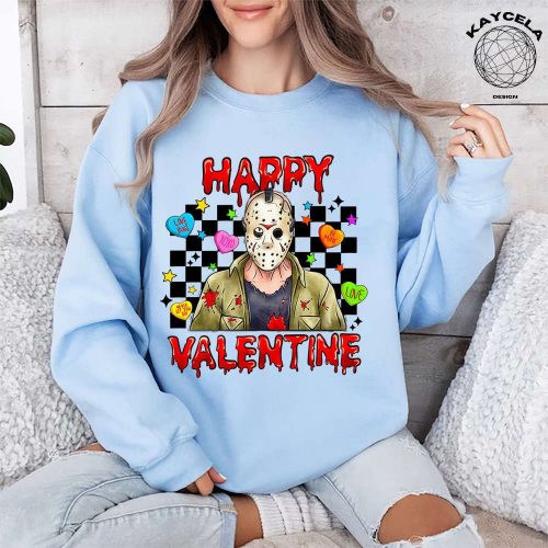 Jason Voorhees Valentine Creepy Shirt: Scare Your Valentine with this Horror-themed Matching Tee – Perfect Valentine Gift for Her Funny Valentines Tee