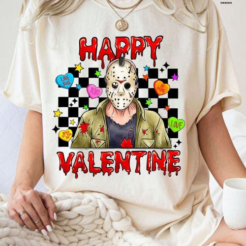 Jason Voorhees Valentine Creepy Shirt: Scare Your Valentine with this Horror-themed Matching Tee – Perfect Valentine Gift for Her Funny Valentines Tee