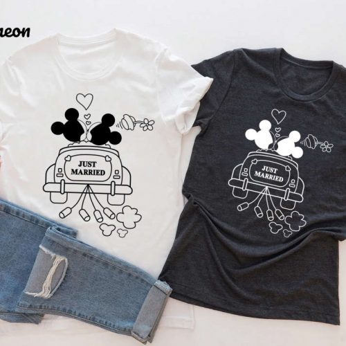 Disney Just Married Shirt: Perfect Disneyland Wedding Gift for Bride & Groom