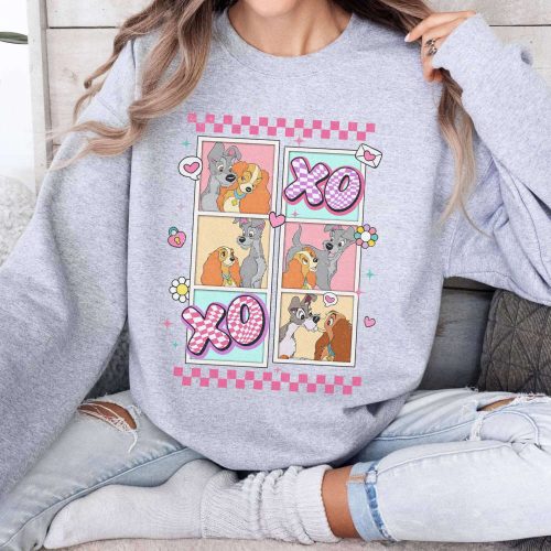 Lady & Tramp XoXo Valentine Sweatshirt: Be Mine Retro Tee for Disneyland Couple Shirts