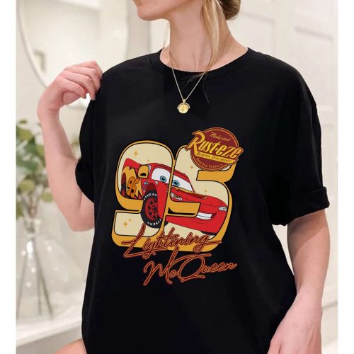 Disneyworld & Disneyland Cars Movie Sweatshirt: Lightning McQueen On the Road Pixar & Cars Land Shirt