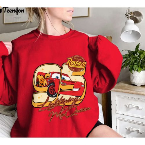 Disneyworld & Disneyland Cars Movie Sweatshirt: Lightning McQueen On the Road Pixar & Cars Land Shirt