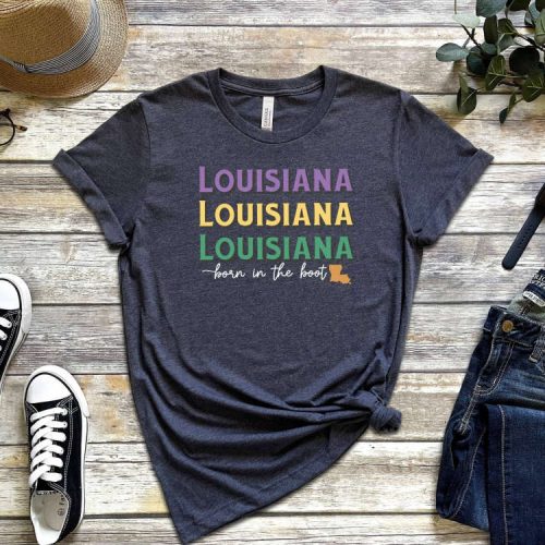 Louisiana T-shirt: Celebrate Mardi Gras & Festivals with the Perfect Fat Tuesday Shirt! Unique Gift for Her NOLA Shirts & Festive Clothing for Carnival