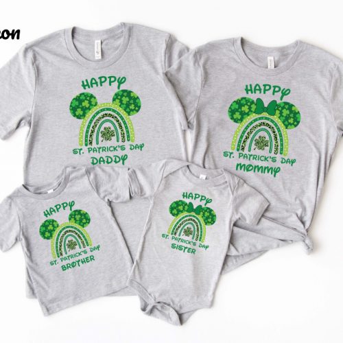 Lucky Family Shirts: Personalized Disney Mickey & Minnie Clover & Shamrock Shirt for Saint Patrick s Day