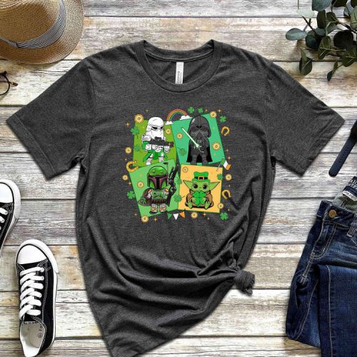 Lucky Vibes T-shirt: Star Wars Darth Vader & Storm Trooper Shirt Irish Luck Baby Yoda Saint Patrick Disney Tee