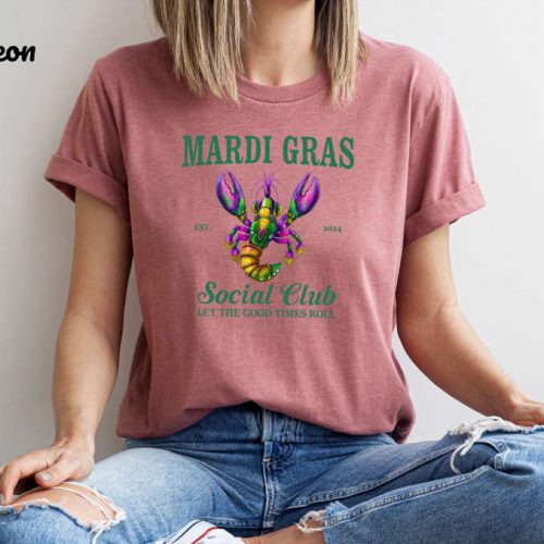 Mardi Gras Party Shirt: Funny NOLA Tee with Beads Carnival Design Women Festival Tees for Fat Tuesday Fleur De Lis Shirt Included!