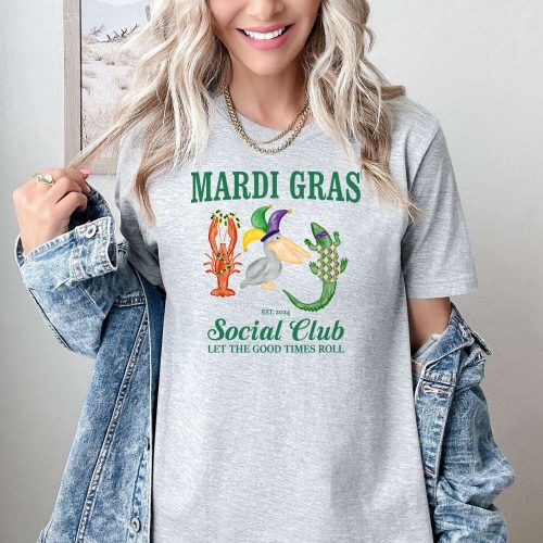 Mardi Gras Sweatshirt Fleur De Lis Sweater Carnival Crewneck – Celebrate Fat Tuesday with NOLA Beads Shirt Louisiana & Party Tee!