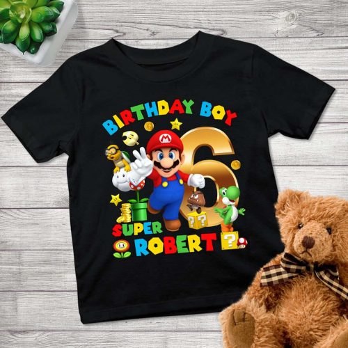 Super Mario Birthday Shirt: Level Up Gamer Tee for Family Match