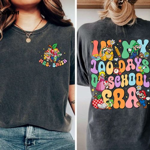 Super Mario 100 Days of School Shirt – Fun Kindergarten Era Tee