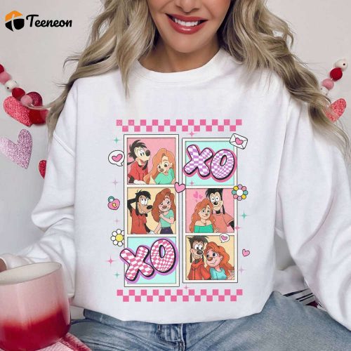 Max and Roxanne XoXo Valentine Sweatshirt: Goofy Movie Retro Tee Couple Matching Gift