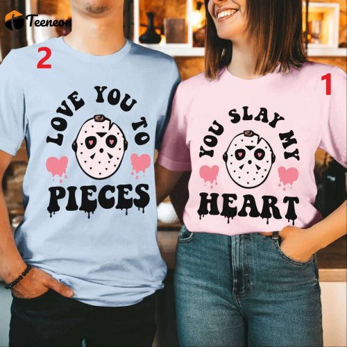 Michael Myers Horror Valentine Couple Shirts Slay My Heart Swearshirt Horror Movies Couple Matching Valentines Day Gift