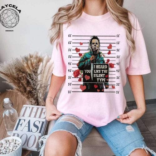 Spook Up Valentine s Day with Michael Myers Horror Shirt! Funny Scary Tshirt for Him Perfect Valentine s Gift Matching Tee to Celebrate Love Buy Now! (157 characters)