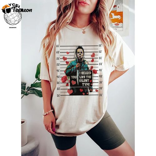 Spook Up Valentine s Day with Michael Myers Horror Shirt! Funny Scary Tshirt for Him Perfect Valentine s Gift Matching Tee to Celebrate Love Buy Now! (157 characters)