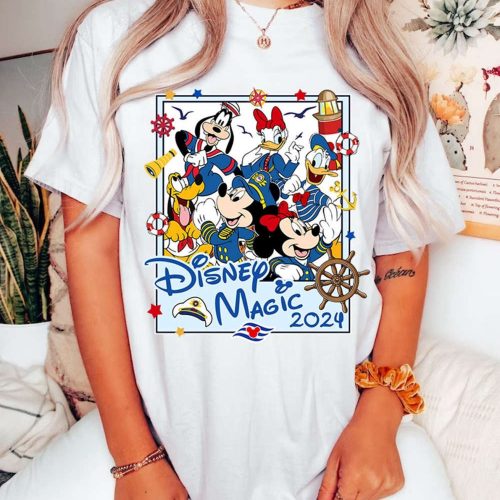 Mickey & Friends Cruise Line 2024 Shirt Disneyland Magic Tee Family Cruise Group Match WDW 2024