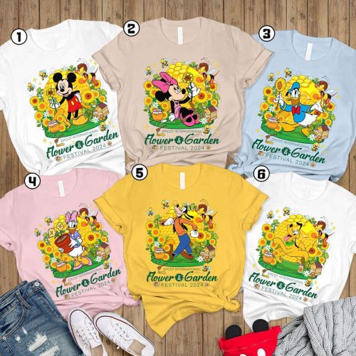 Epcot Festival Shirt: Let the Magic Blossom with Mickey & Friends Princess & Flower Garden