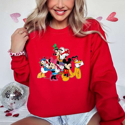 Disney Mickey and Friends Shirt Collection: Get your Disneyworld Sweatshirt Pluto Goofy Donald Duck Daisy & Valentines Day Shirt – Show Your Love with our Adorable Love Sweatshirt!