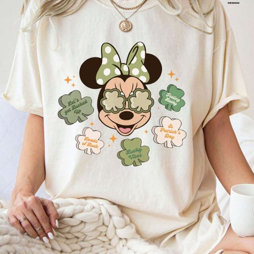 Magical Mickey and Minnie Disney Happy St Patrick s Day Shirt WDW Disneyland Four Leaf Clover Shamrock Shirt Disney Lucky Tees for Disney Matching Fun!