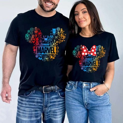 Superhero Squad Symbol Group Matching Shirt Mickey Avengers Couple & Family Shirts