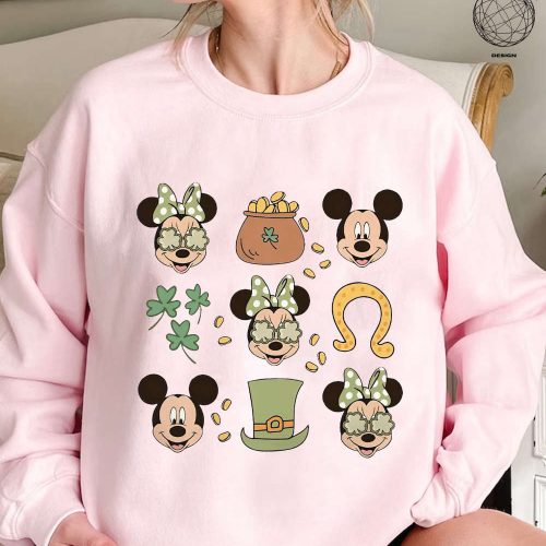 Mickey & Friends Disney St Patrick s Day 2024 Shirt – Celebrate with Lucky Shamrock Design! Perfect WDW Disneyland Family Patrick Gift