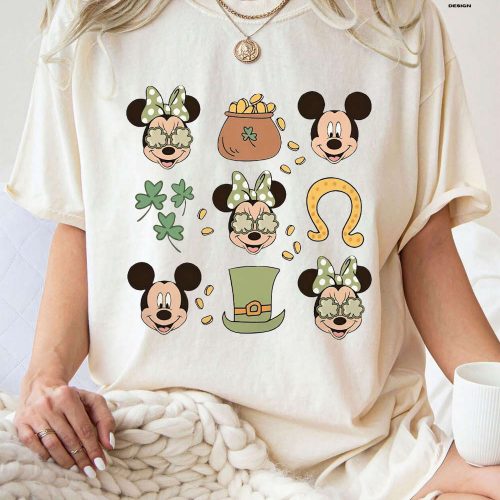 Mickey & Friends Disney St Patrick s Day 2024 Shirt – Celebrate with Lucky Shamrock Design! Perfect WDW Disneyland Family Patrick Gift