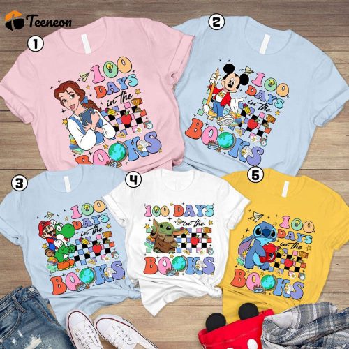 Mickey Teacher 100 Days Shirt Belle Princess Baby Yoda Stitch Teacher Appreciation Gift