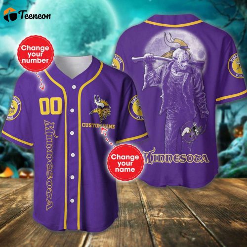 Minnesota Vikings Personalized Baseball Jersey Gift for Men Dad