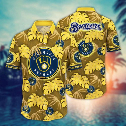 MLB Milwaukee Brewers Hawaiian Shirt Floral Symphony Gift For Fans