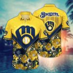 MLB Milwaukee Brewers Hawaiian Shirt Summer Swing For Sport Fan