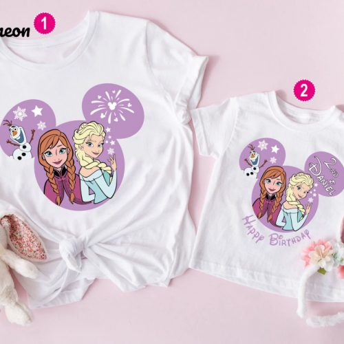 Mom & Daughter Princess Elsa Shirt: Frozen Birthday Girl Top