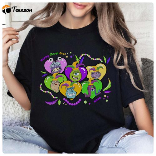 Mardi Gras 2024 Shirt: Monsters Inc & Disneyland Family Trip Let the Good Times Roll! Fat Tuesday New Orleans Carnival