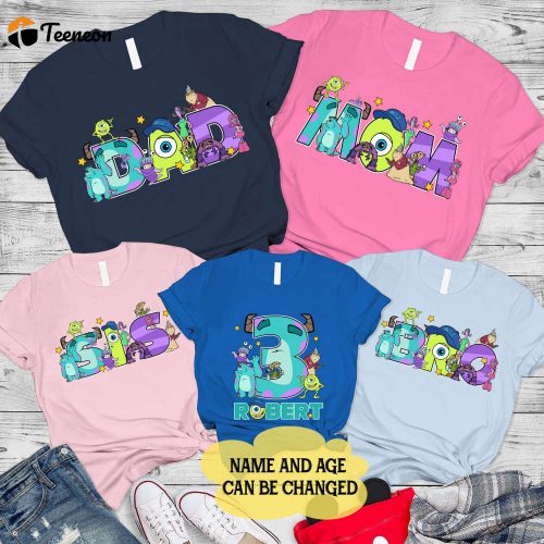 Monsters Inc Family Birthday Shirt: Celebrate with Monsters University! Birthday Crew Shirt