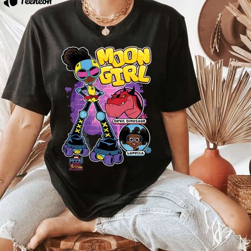 Moon Girl and Devil Dinosaur Shirt – Lunala Moon Girl Kid Shirt – Movie 2023 Shirt for MCU Fans